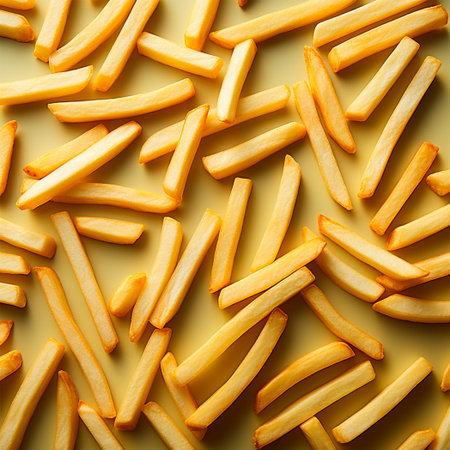 French fries, fast food, quick snack, junk food AI generated image