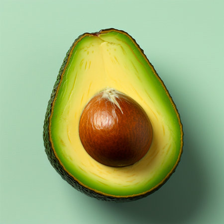 Avocado, ecological food, healthy food, isolated background AI generated image