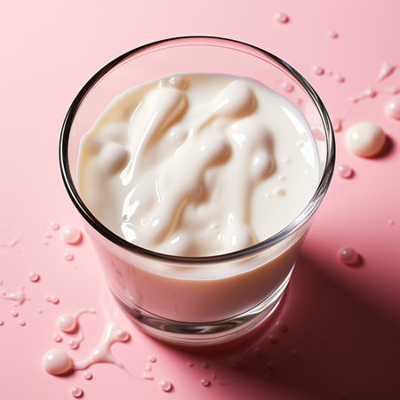 Glass of fresh ECO milk, isolated background AI generated imageの写真素材