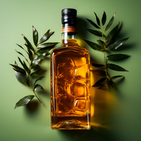 A bottle of expensive aged whiskey, strong alcohol AI generated imageの写真素材