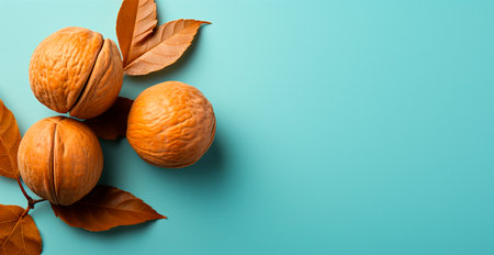 Walnut in shell on isolated background AI generated imageの写真素材