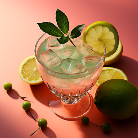 Fruit cocktail, eco-drink, fruit berry smoothie AI generated imageの写真素材