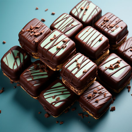 Chocolate candies, set of various chocolate candies AI generated imageの写真素材