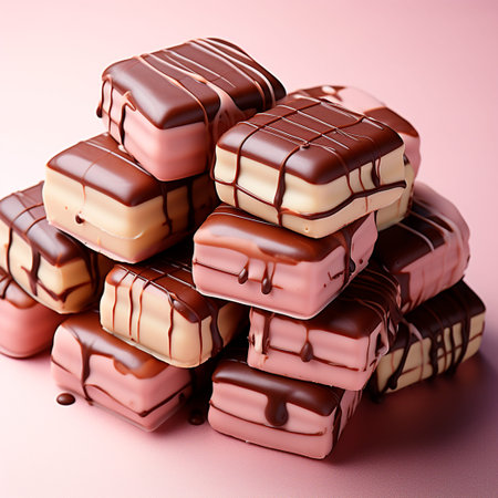 Chocolate candies, set of various chocolate candies AI generated imageの写真素材