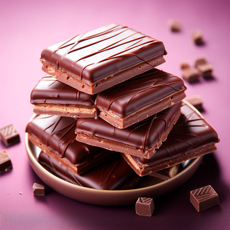 Chocolate candies, set of various chocolate candies AI generated image