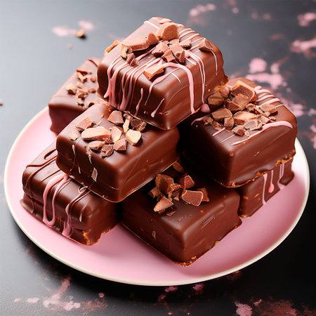 Chocolate candies, set of various chocolate candies AI generated image