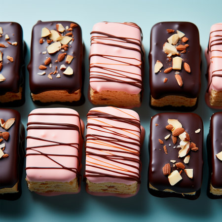 Chocolate candies, set of various chocolate candies AI generated imageの写真素材