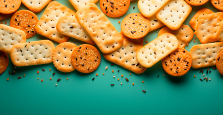 Cookies with icing and chocolate AI generated imageの写真素材