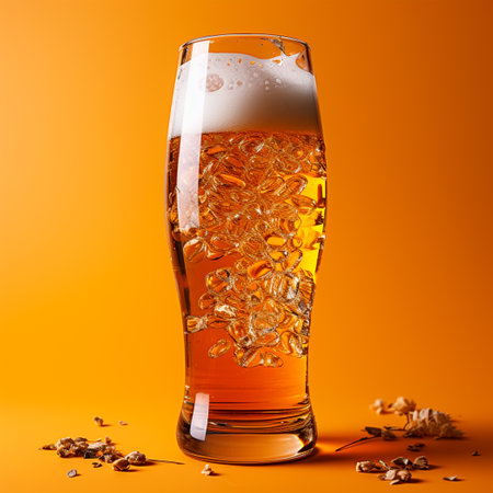 Glass of fresh light beer AI generated imageの写真素材
