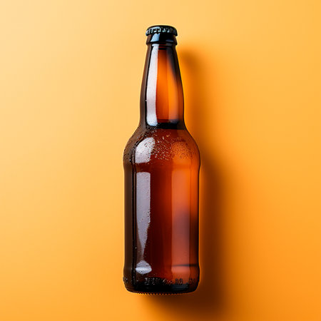 Bottle of fresh light beer AI generated imageの写真素材