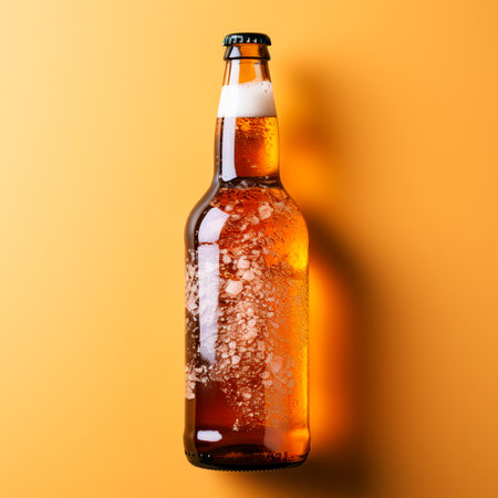 Bottle of fresh light beer AI generated imageの写真素材