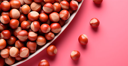 A scattering of hazelnuts, a quick ECO snack AI generated image