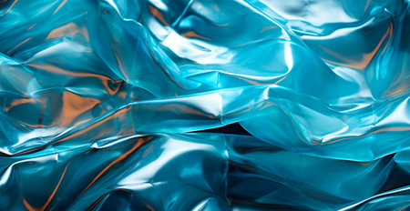 Close-up of the image on a plastic transparent cellophane bag. Texture plastic surface wrinkled AI...