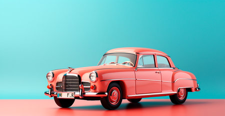 Retro car on isolated background AI generated imageの写真素材