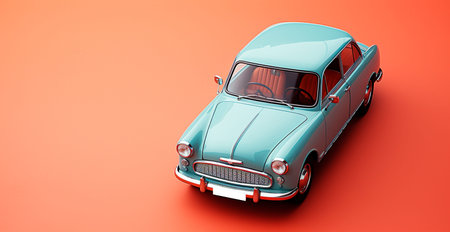 Retro car on isolated background AI generated image