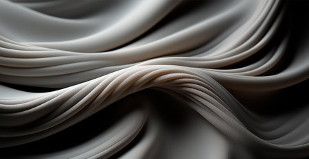 Crumpled light background, white fabric with bends and creases AI generated imageの写真素材