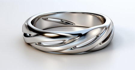 Ring made of platinum, jewelry 850, 900, 950 AI generated image