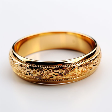 Wedding rings in yellow gold, jewelry 585, 750 AI generated image