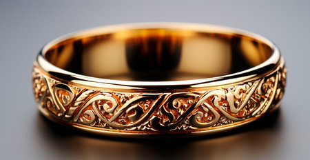 Yellow gold ring with precious stones, jewelry 585, 950 AI generated image