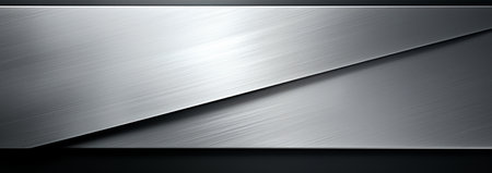 Panoramic metal texture, steel silver background AI generated imageの写真素材