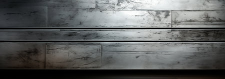 Panoramic metal texture, steel silver background AI generated imageの写真素材