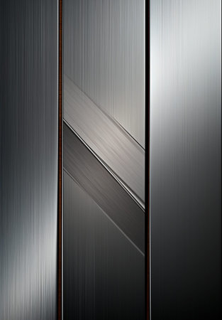 Vertical metal texture, steel silver background AI generated image