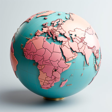 Globe on isolated background, geography concept AI generated image