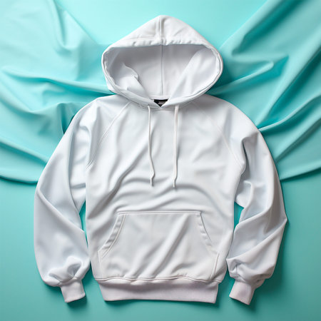 White hooded sweater on isolated background, product advertisement AI generated image
