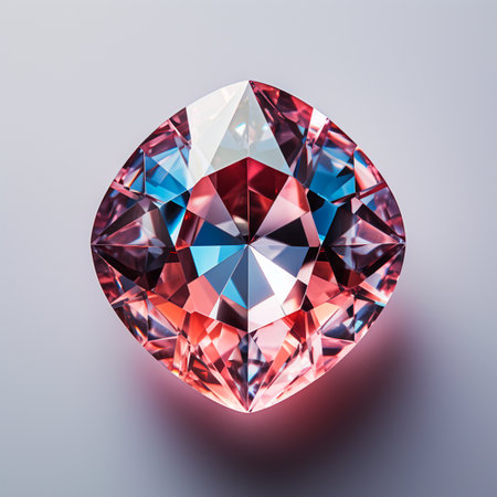Faceted diamond, shiny bright transparent natural mineral AI generated imageの写真素材