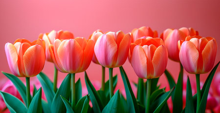 Bright floral bouquet of tulips, festive mood AI Generated Imageの写真素材