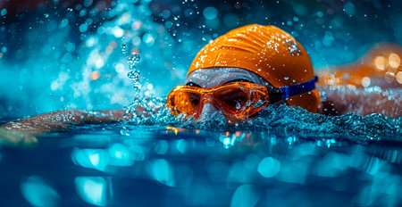 Swimming, Olympic sport, sports pool, swimmer AI generated image