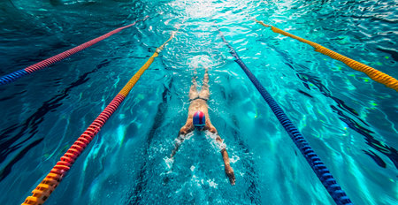 Swimming, Olympic sport, sports pool, swimmer AI generated image