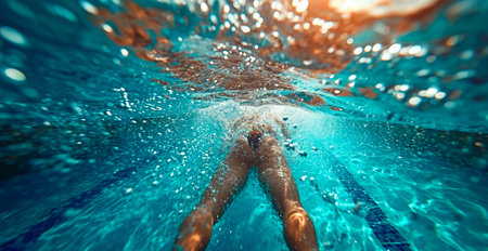 Swimming, Olympic sport, sports pool AI generated image