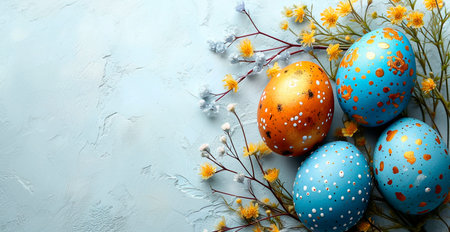 Easter eggs, sacred holiday of Easter AI generated image