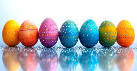Easter eggs, sacred holiday of Easter AI generated image