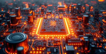 Microcircuits, modern neo technologies, development of science AI generated imageの写真素材