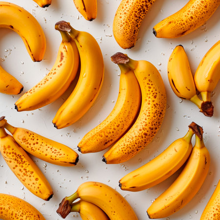 Bunch of fresh bananas on white isolated background AI generated imageの写真素材