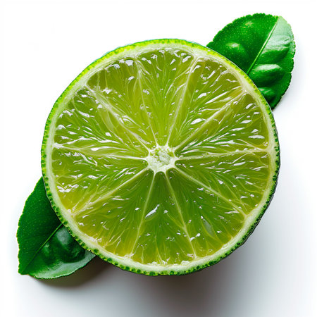 Citrus fruit, lime on white isolated background AI generated image