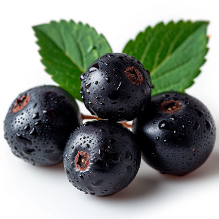 Elderberry on white isolated background AI generated image