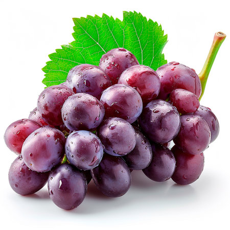 Grapes on a white isolated background AI generated imageの写真素材