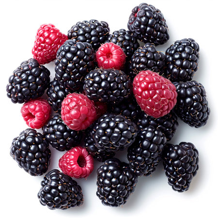 Blackberry berry, ripe berry on a white isolated background AI generated image