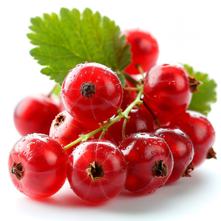 Red currant berry on a white isolated background AI generated image