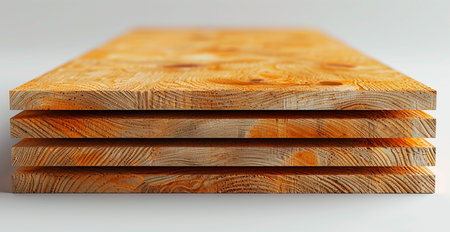 Wooden lumber, wood blanks on a white background AI generated image