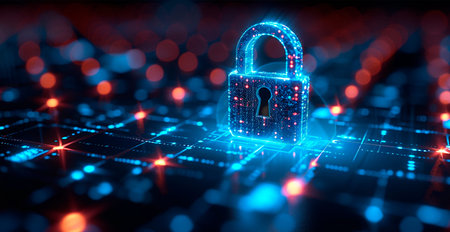 Electronic security, digital lock password, reliable protection of electronic devices AI generated...