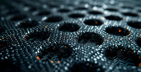 Black carbon texture, panoramic background AI generated image