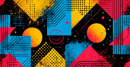 Stylish abstract vintage old bright background 70s, 80s 90s AI generated image
