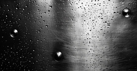 Aviation aluminum, metal rivets, brutal panoramic old background texture template AI generated imageの写真素材