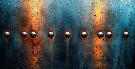 Aviation aluminum, metal rivets, brutal panoramic old background texture template AI generated imageの写真素材