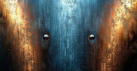 Aviation aluminum, metal rivets, brutal panoramic old background texture template AI generated imageの写真素材