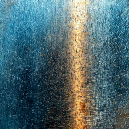 Golden glitter on silver metal sheet, industrial iron texture AI generated imageの写真素材